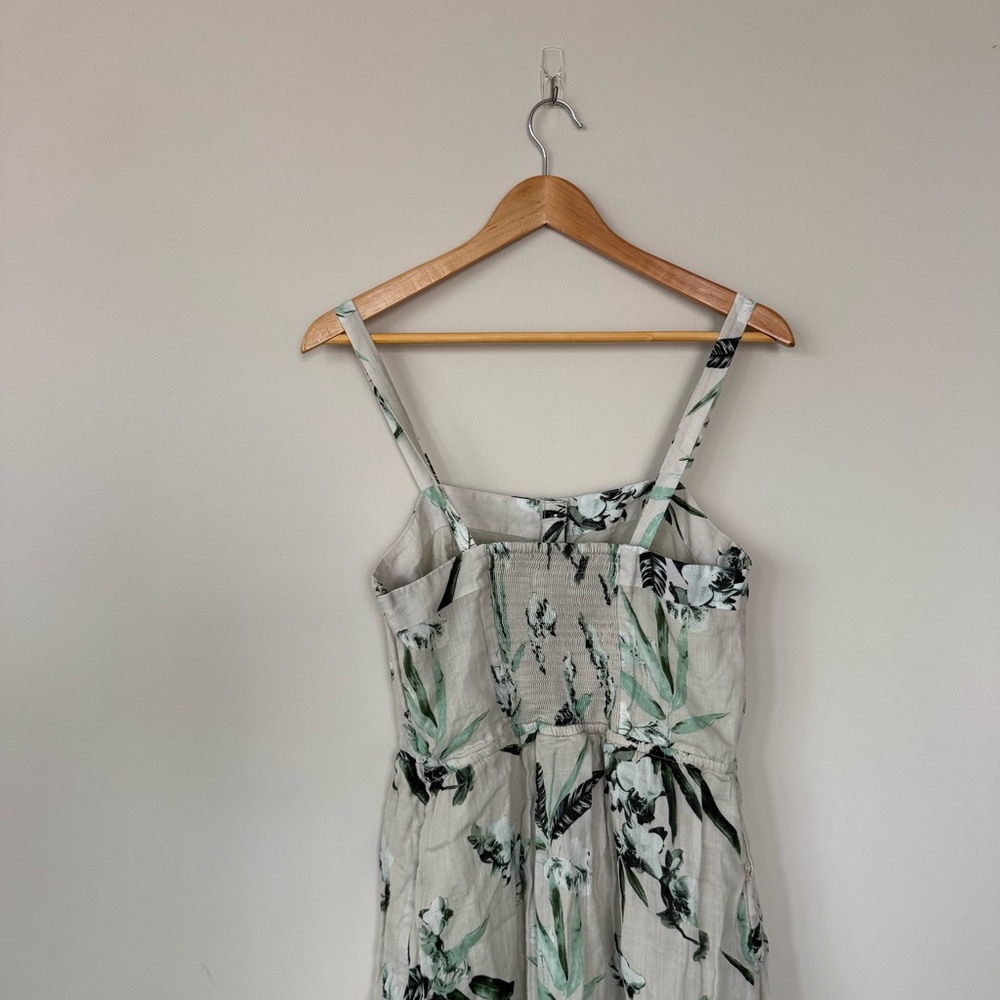 Banana Republic Ramie Button Front Maxi Dress in Khaki Floral - Picture 11 of 16